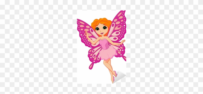 Illustration Of A Beautiful Pink Fairy Sticker • Pixers® - Pink Fairy #1235153