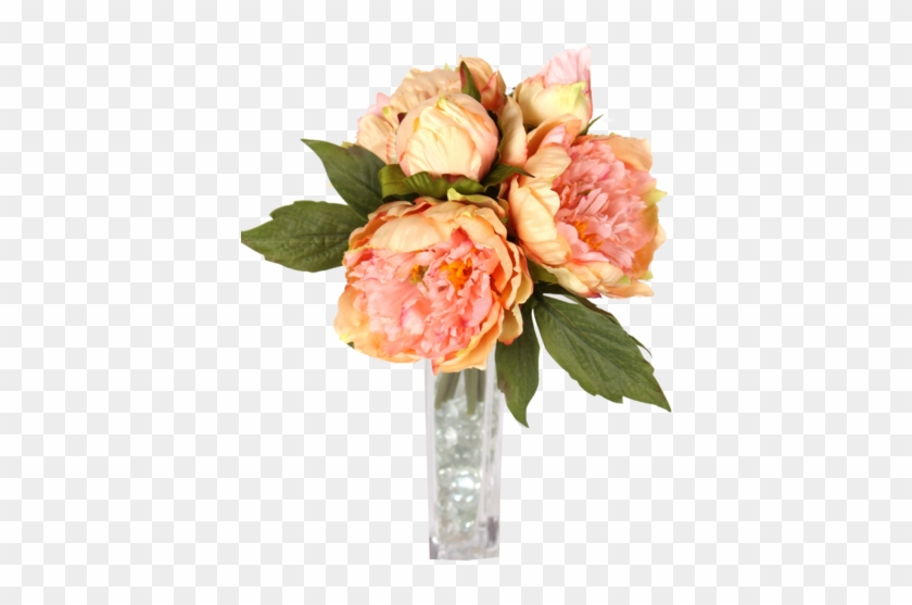 Coral Peony Bouquet 10in - Garden Roses #1235265