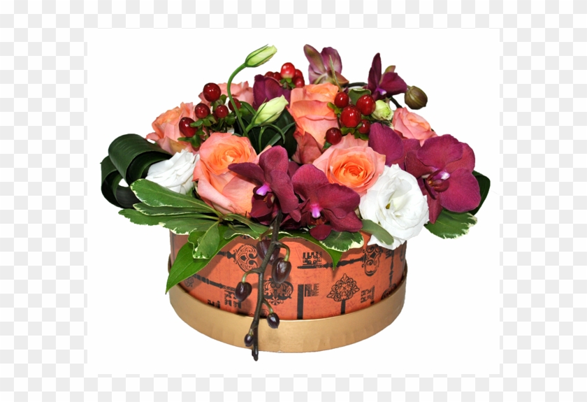 Box Of Orchids, Roses And Eustoma - Buchete De Flori Orhidee La Cutie #1235288