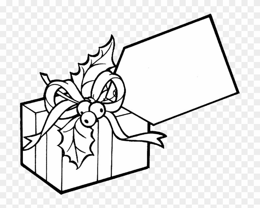 Coloring Picture Of A Present - Dessin De Noël Cadeau #1235380