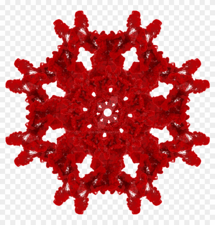 Red Ink Drop In Water - Mandala #1235427