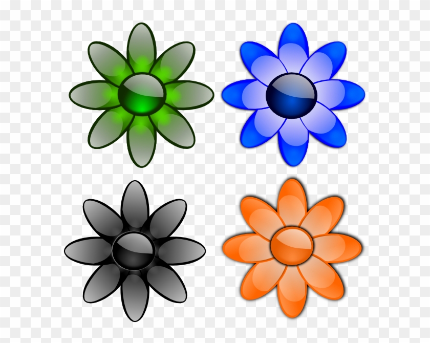This Free Clip Arts Design Of Glossy Flowers - Stickers Design For Scrapbook #1235896