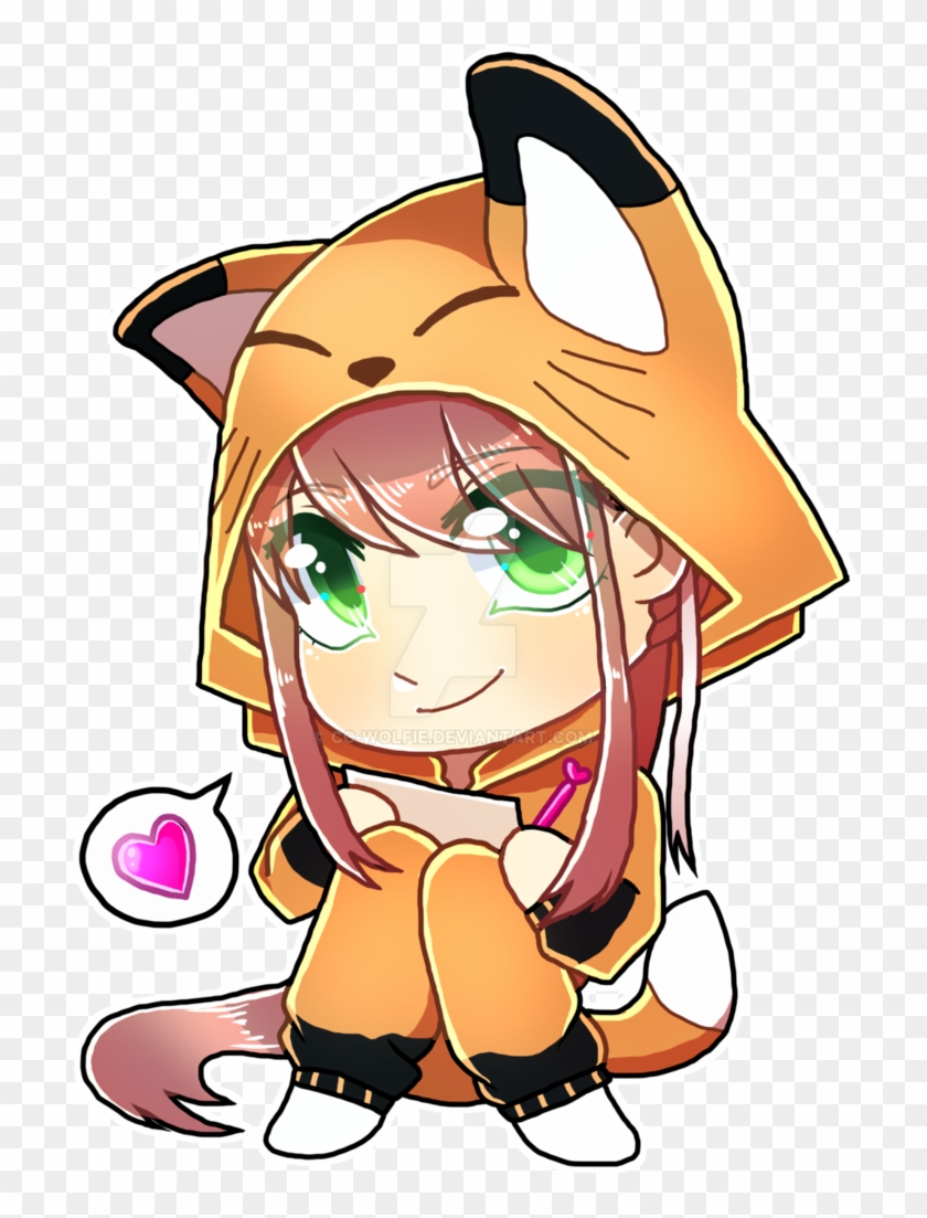 Monika Chibi Onesie By Cc-wolfie - Chibi Girl In Onesie #1236056