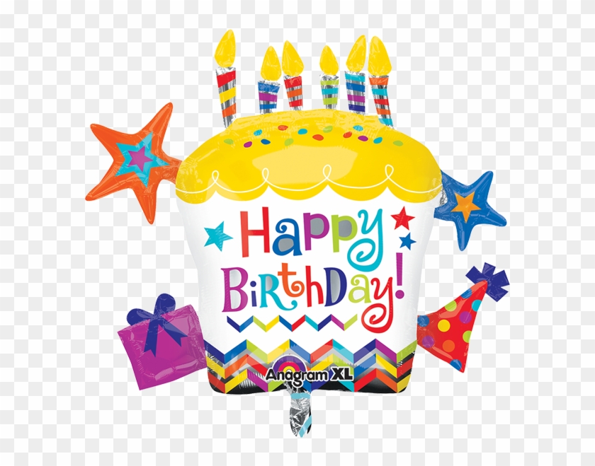 Happy Birthday Cupcake Star 28s - 28" Happy Birthday Cupcake Star Mylar Balloon - Mylar #1236091