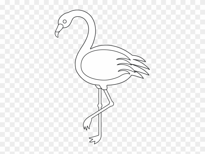 Free Clip Art - Outline Of A Flamingo #1236212