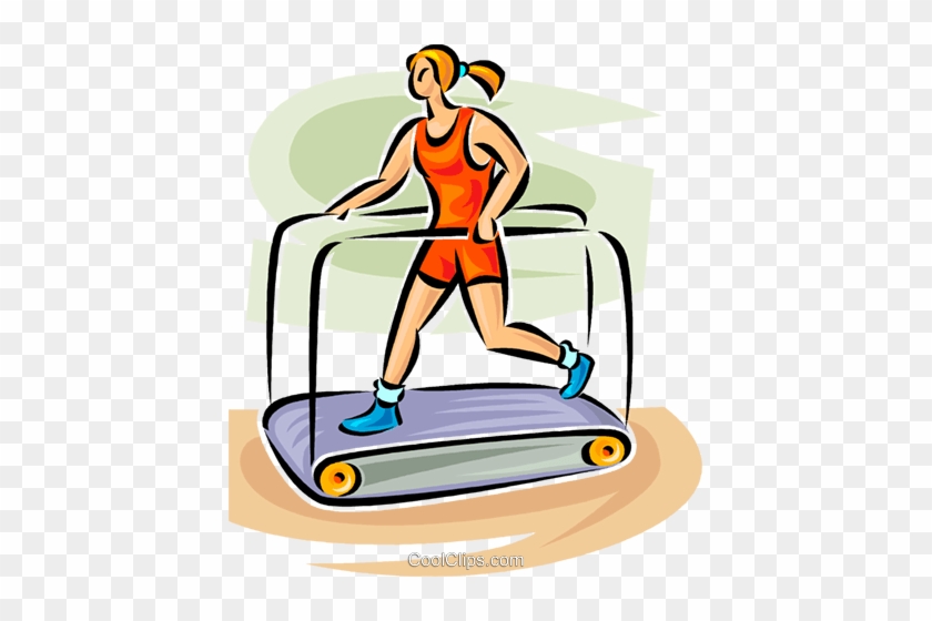 Woman Running On A Treadmill Royalty Free Vector Clip - Woman Running On A Treadmill Royalty Free Vector Clip #1236256