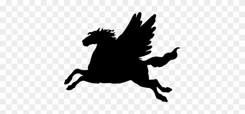 Pegasus Winged Horse Black Side View Silhouette Shape - Pegasus Silhouette Png #1236270