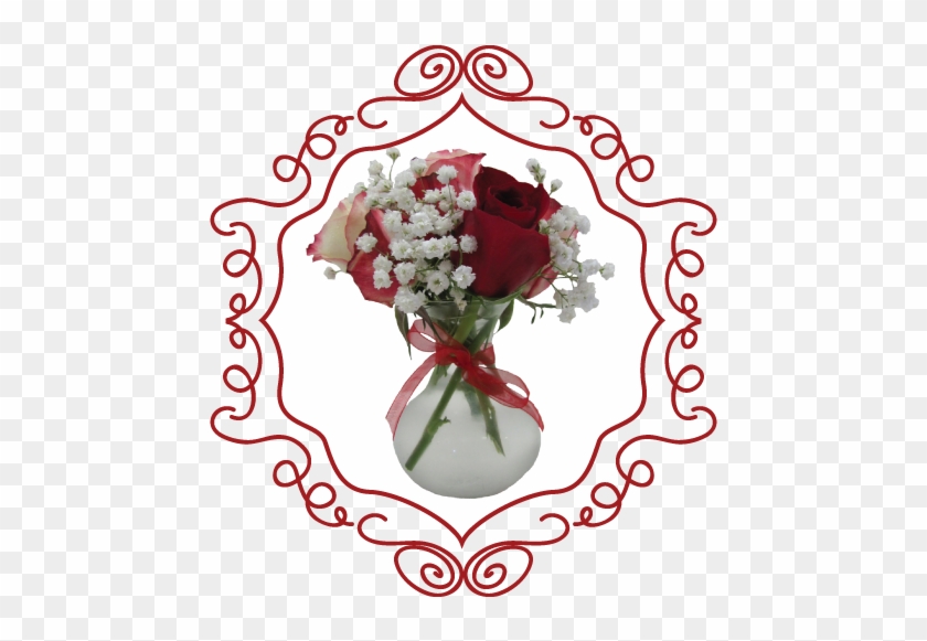 Roses Round Vase - Garden Roses #1236320