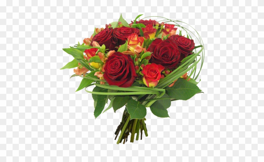Round And Compact Tied Bouquet Of Grand Prix Roses - Bouquet Roses Rouge Et Lierre #1236327