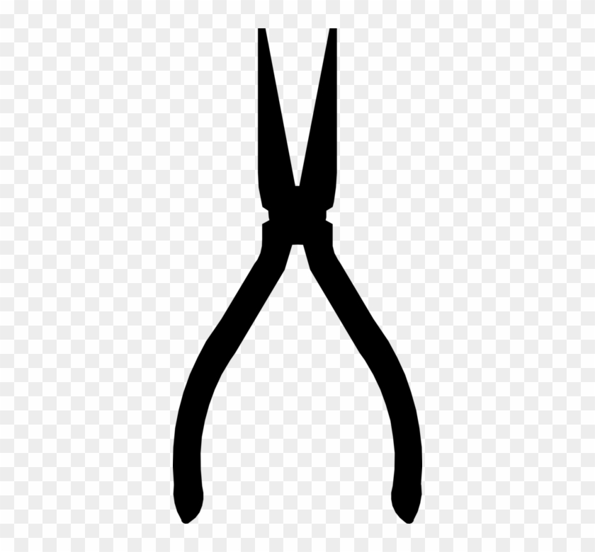 Vector Illustration Of Needle Nose Pliers Hand Tool - Needle Nose Pliers Clipart #1236335