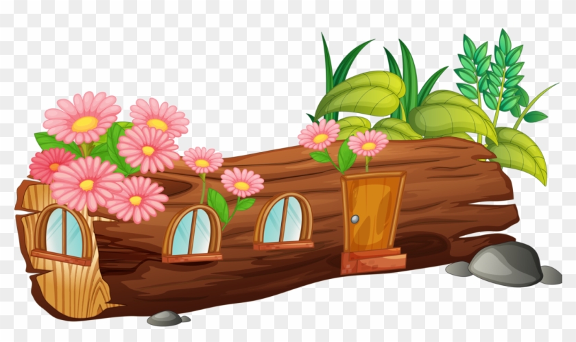 Tronco Casinha - Illustration Of A Wood House And Butterf Yard Sign #1236385