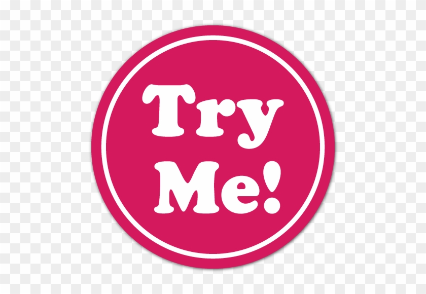 Try Me White On Pink Circle Stickers - Basketball Logo Social Media #1236460
