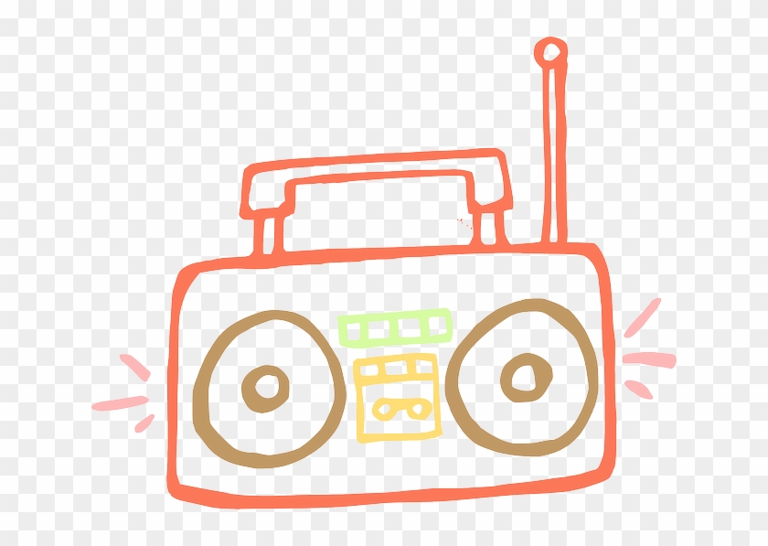 Music, Box, Simple, Drawing, Recreation, Cartoon, Draw - Boombox Clip Art #1236721