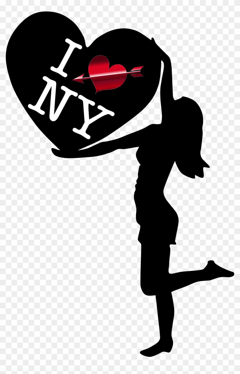 Big Image - Silhouette Woman Holding Heart #1236915