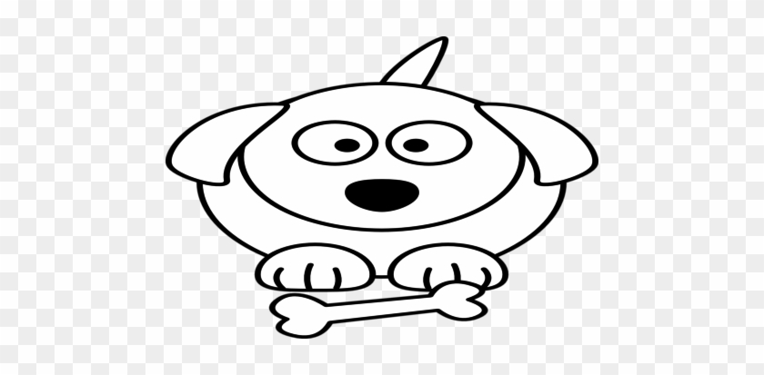 Cartoon Coloring, Animals Coloring Medium Size White - Cartoon Dog Black And White #1236927