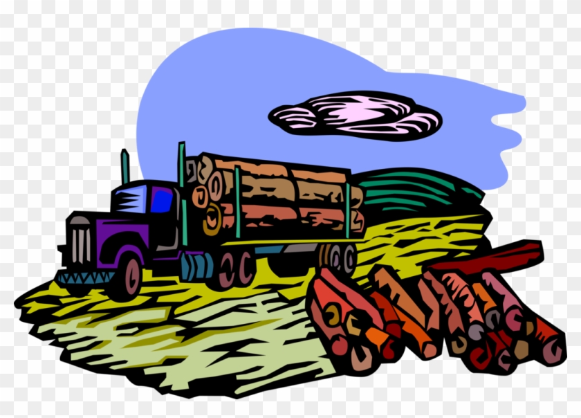 Vector Illustration Of Forestry Industry Logging Lumber - Vector Illustration Of Forestry Industry Logging Lumber #1237093