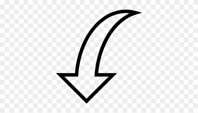 Curved Down Arrow Vector - Curved Down Arrow #1237612