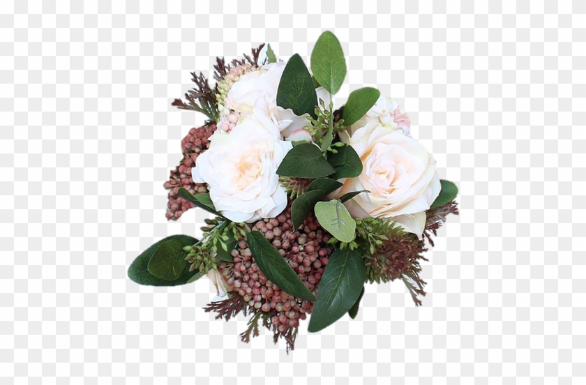 Looking For Peach Wedding Flowers Or Bouquets Get Hassle-free, - Rose, Lilac &thistle Silk Bridal Bouquet In Peach #1237650