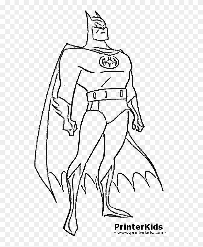 Batman Standing Strong Batman Coloring Page Preview - Printable Superhero Coloring Pages #1238161