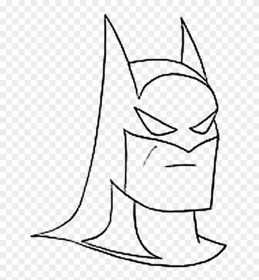Batman Drawings For Kids - Batman Cartoon Drawing Face - Free Transparent  PNG Clipart Images Download