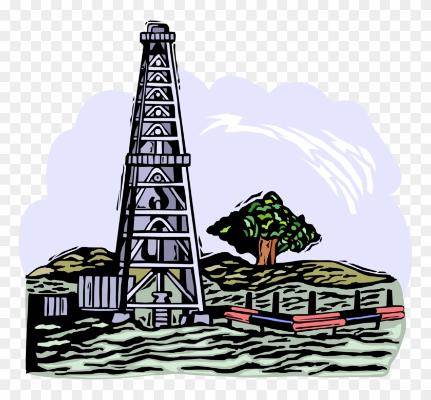 Vector Illustration Of Fossil Fuel Petroleum And Gas - Illustration #1238476