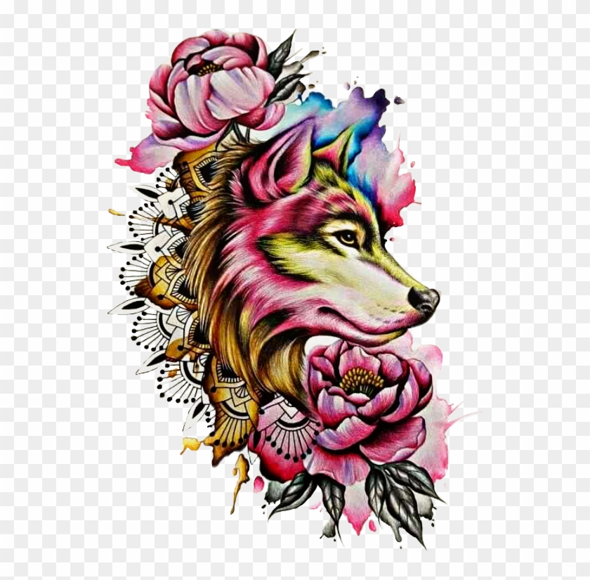 Sctattoo Sticker - Watercolor Wolf Tattoo Designs #1238758