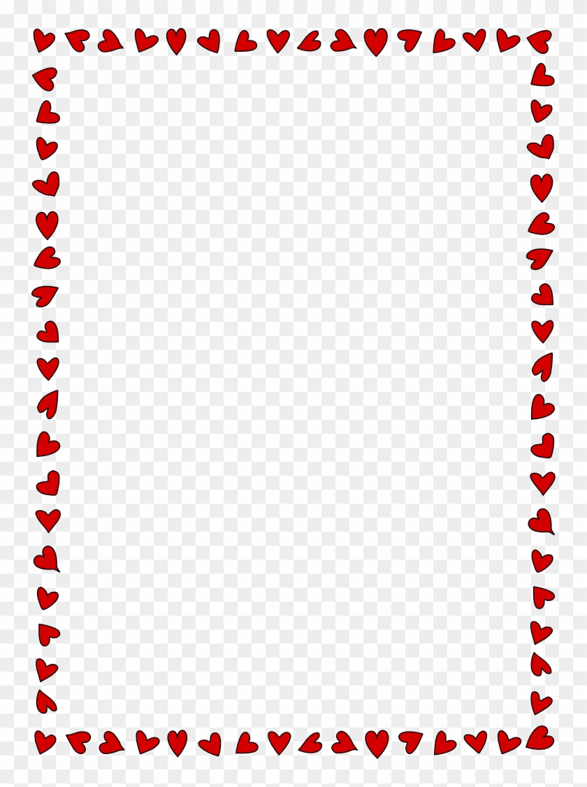 Valentine's Day Page Borders Clip Art For Kids - Heart Border For Paper #1238786