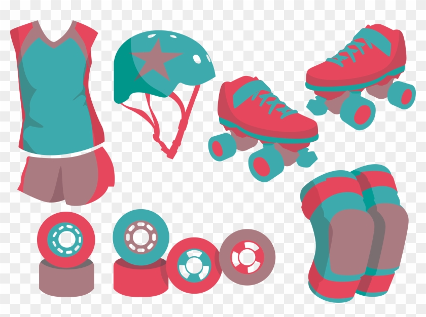 Roller Derby Roller Skating Roller Skates Clip Art - Euclidean Vector #1238879