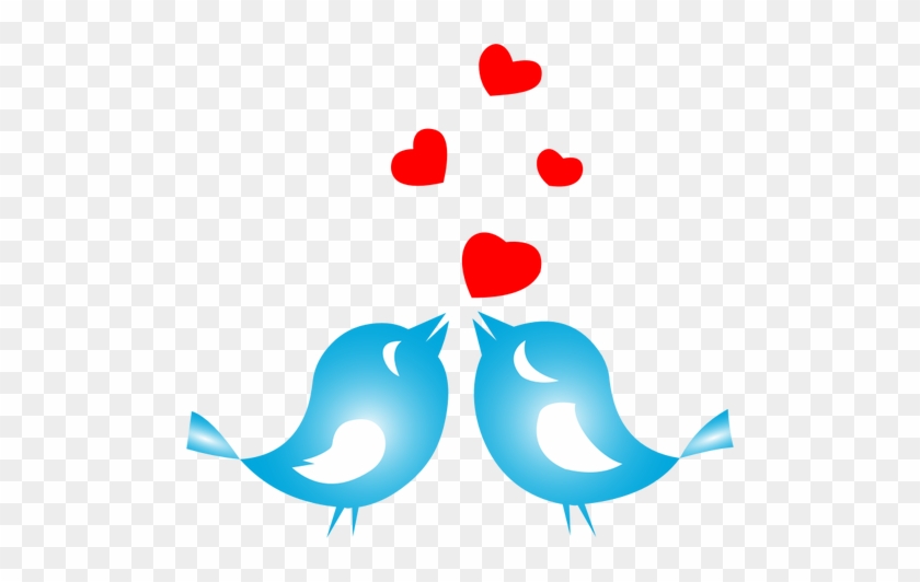 Colored Love Birds - Love Birds With Hearts #1238923