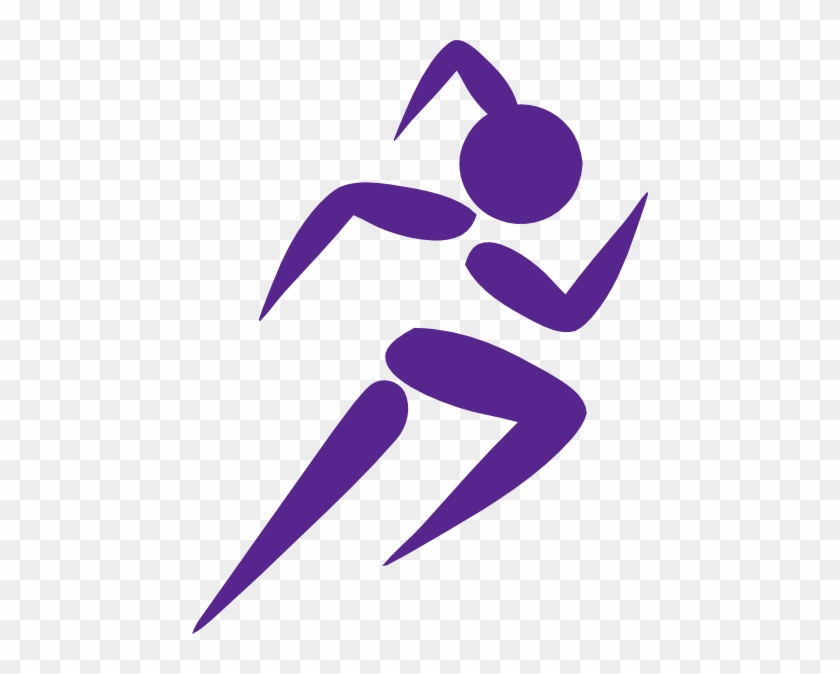 Free Clip Art Running Woman Girl Running Purple Clip - Run Clipart #1239115