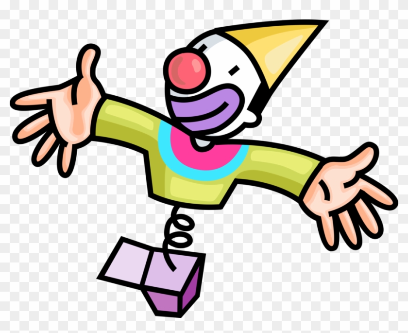 Vector Illustration Of Jack In The Box Clown Children's - Vector Illustration Of Jack In The Box Clown Children's #1239119