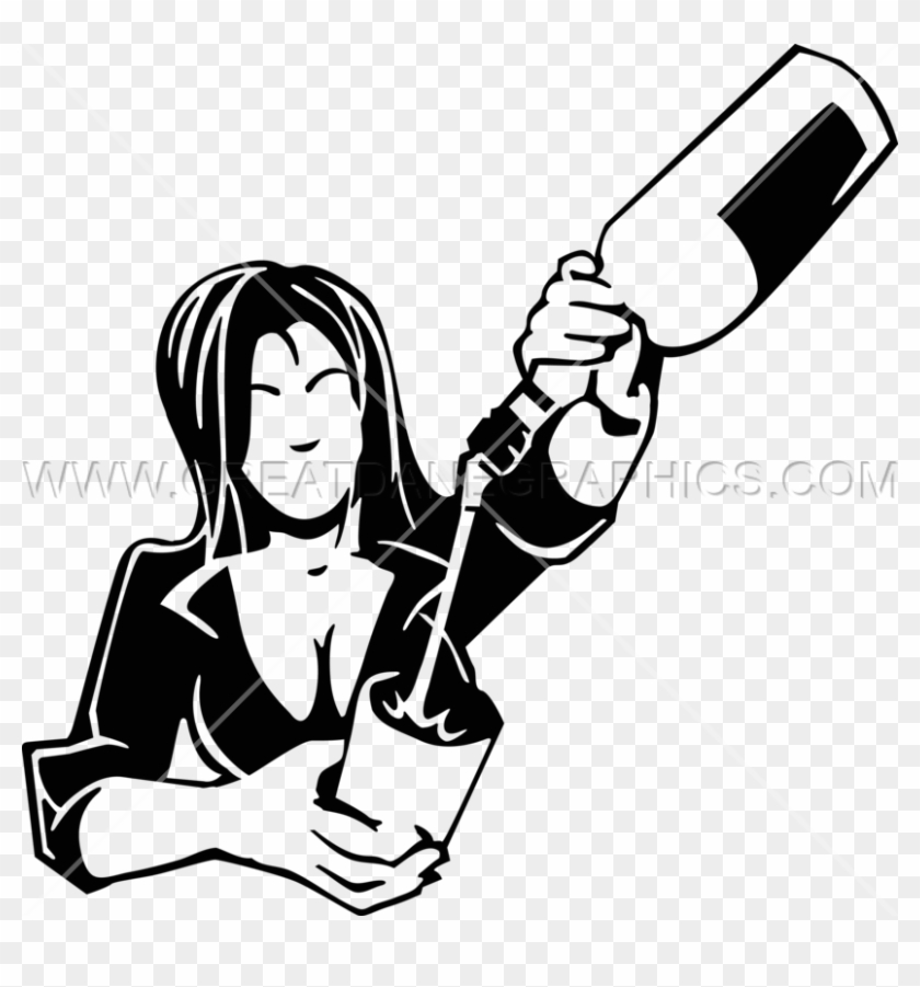 Female Bartender Production Ready Artwork For Tshirt - Clip Art #1239413