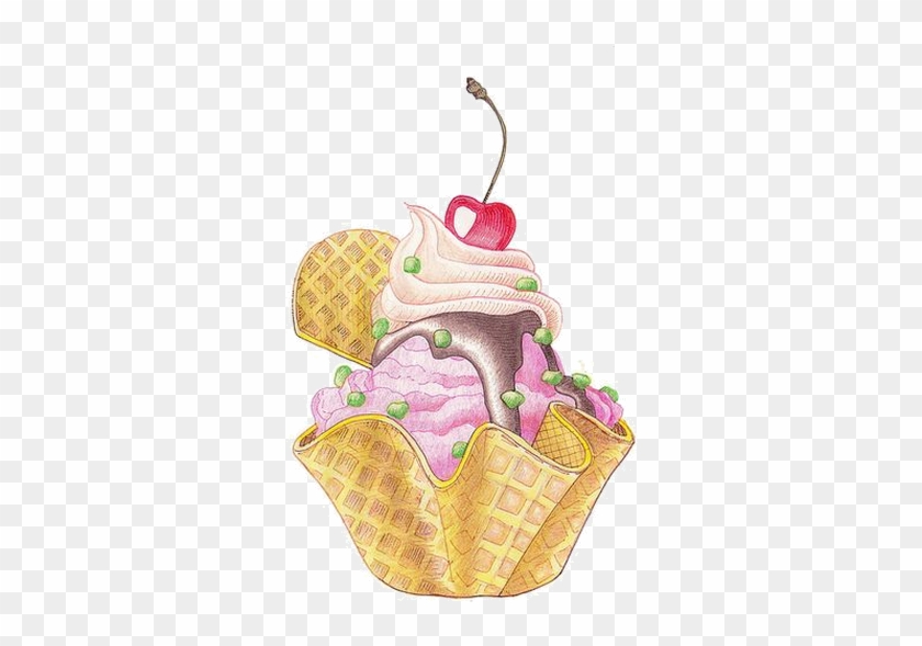 Glaces,ice Cream - Ice Cream Cups Illustrating #1239595