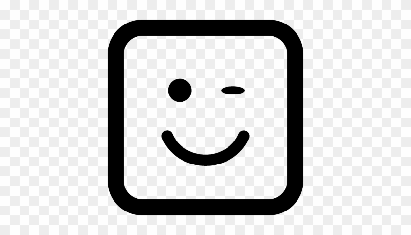 Wink Face Square Vector - Number 3 Icon #1239741