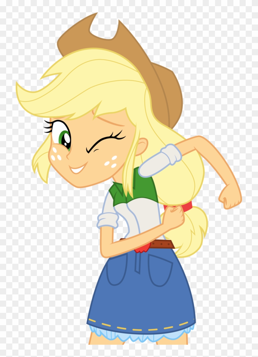 Applejack Winking By Cloudyglow - Applejack #1239750