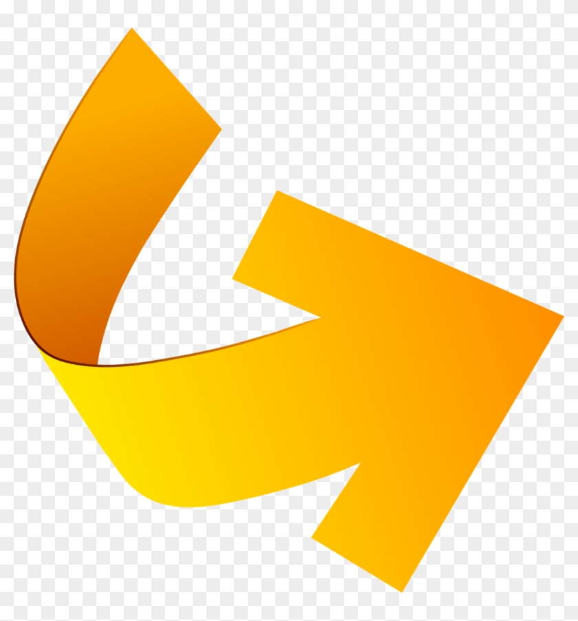 Arrow Yellow Icon - Flecha Curva Amarilla Png #1239795