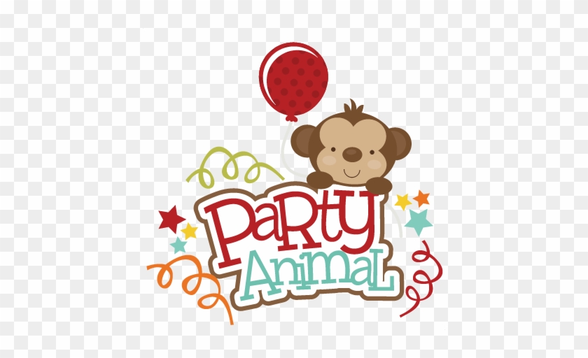 Party Animal Svg Scrapbook Title Monkey Svg Cut File - Birthday #1240008