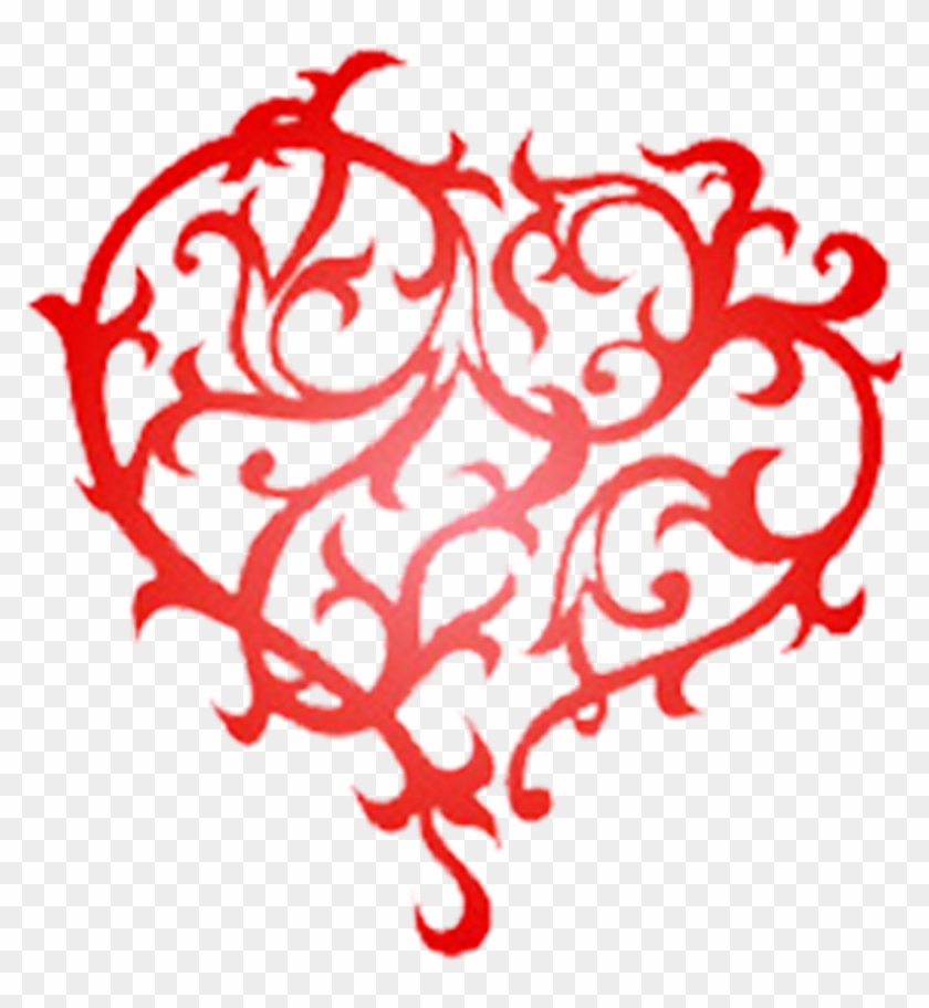 Heart Tattoo Clip Art - Butterfly Temporary Waterproof Red Hert Tattoo Art #1240080