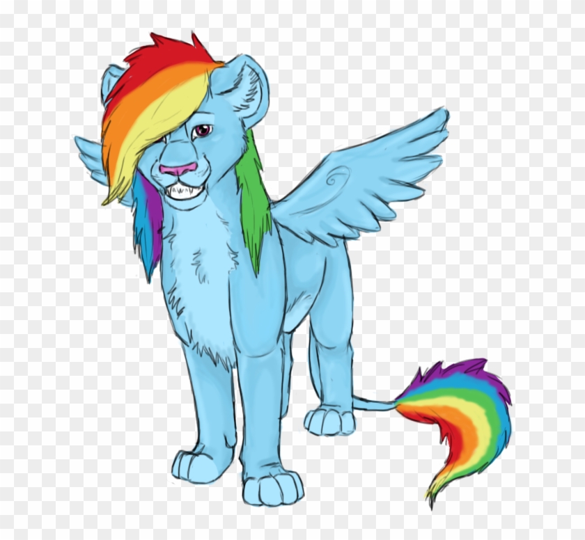 Sambirani, Female, Lion, Lionbow Dash, Lioness, Lionified, - Rainbow Dash As A Lion #1240123