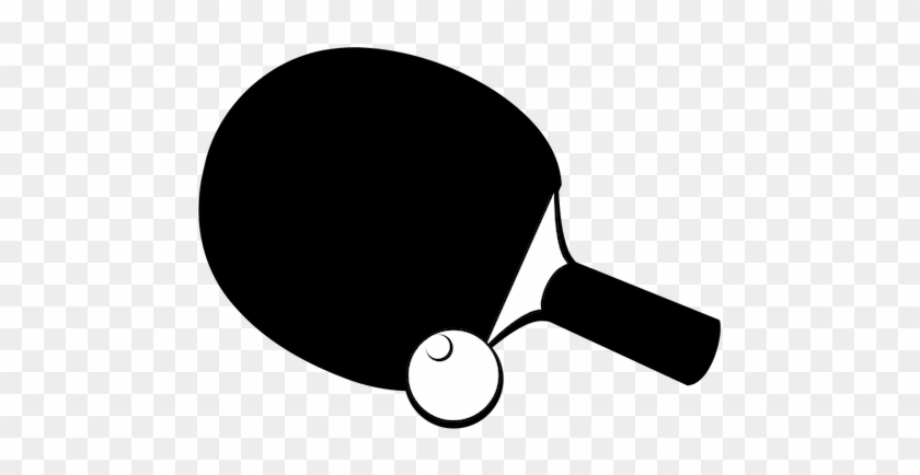 Table Tennis In Black And White Public Domain Vectors - Table Tennis Vector Png #1240274