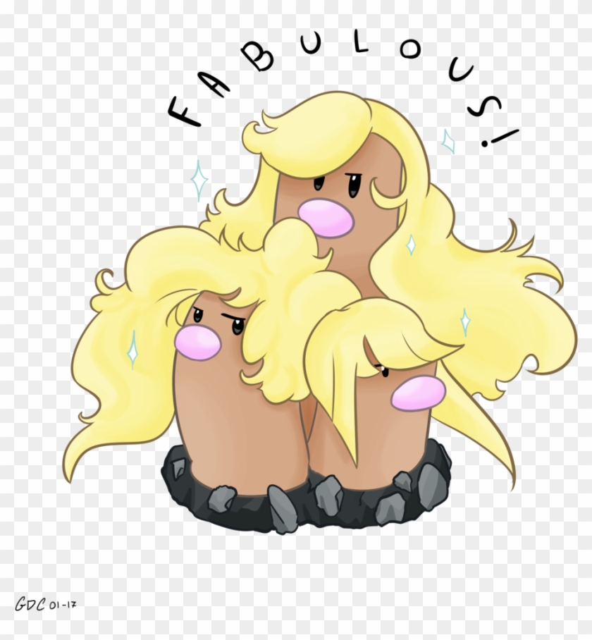 Alolan Dugtrio Fan Art #1240552