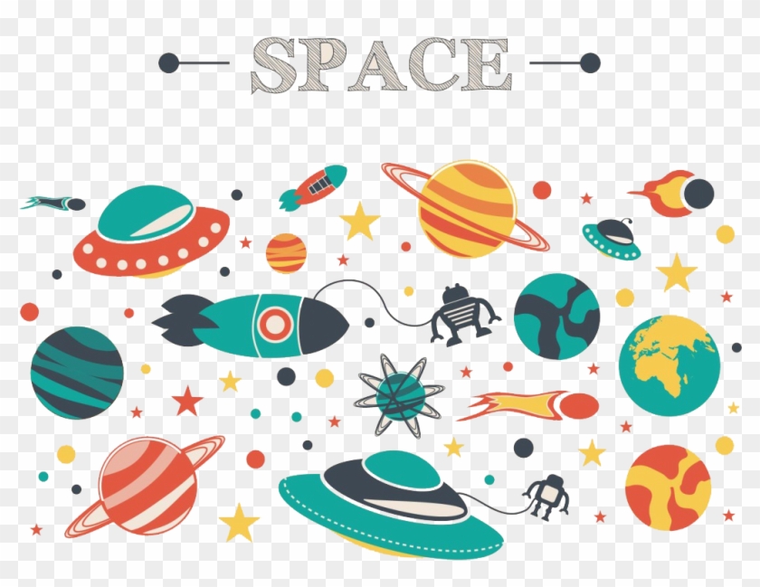 Spacecraft Outer Space Cartoon Illustration - Space Backgrounds Clipart Free #1240928