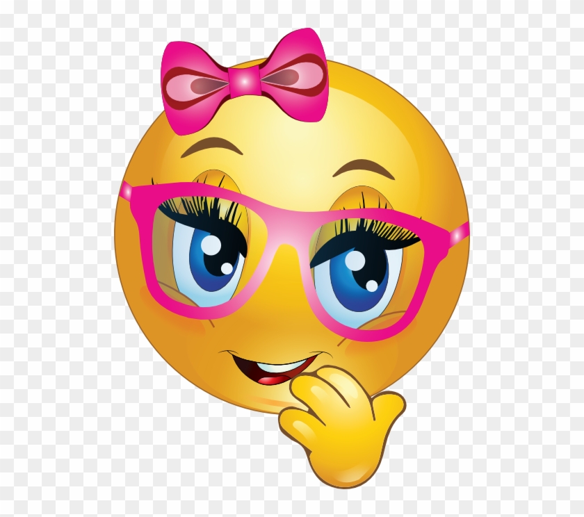 Clipart Girl Wearing Pink - Girl Emoji With Glasses #1241434