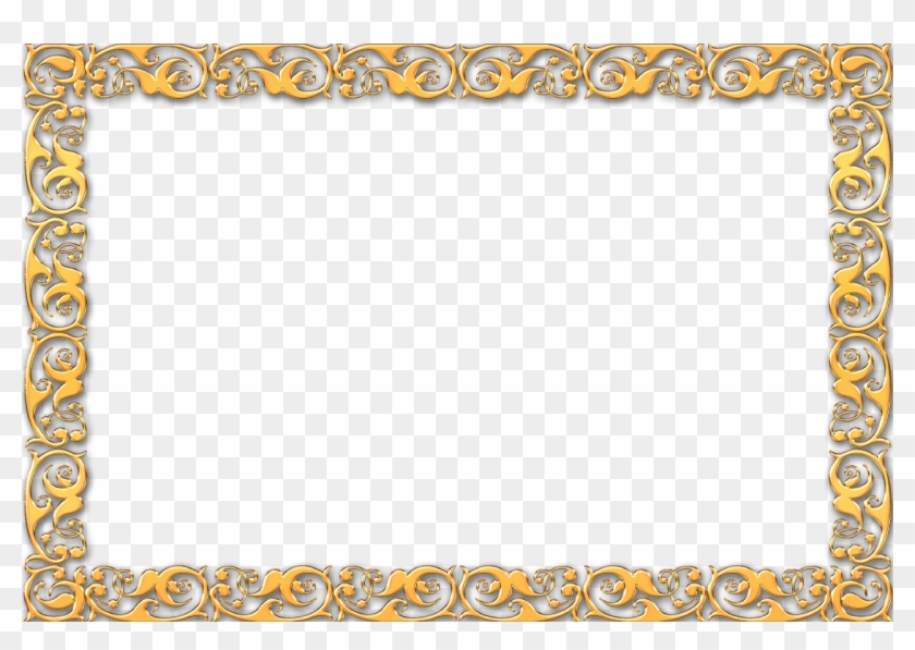 Vintage Gold Frame Border - Simple Golden Frame Png #1241517