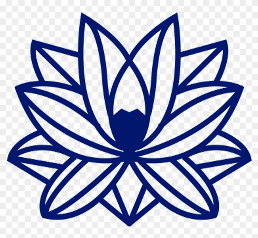Country Wind Blue Lotus Edge Lattice - Clip Art #1241674