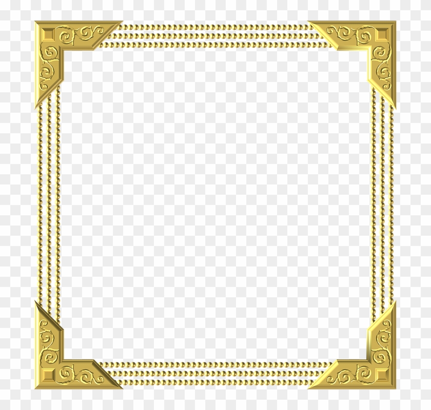 Gold, Frame, Square, Border, Decoration, Decor - Png Colour Border Hd #1241717