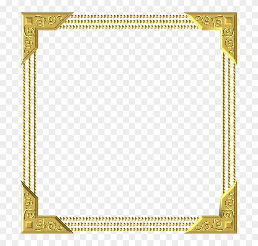 Gold, Frame, Square, Border, Decoration, Decor - Png Colour Border Hd #1241717