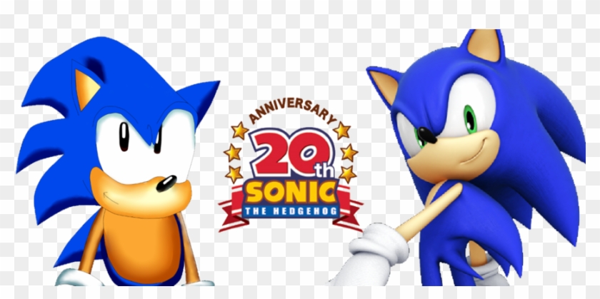 Sonic 20th Anniversary Half-image By Hedgecatdragonix - Sonic The Hedgehog 20th Anniversary #1241740