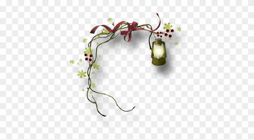 Christmas Lantern And Ribbon Clip Art - Gracias Por Sus Me Gusta #1241924
