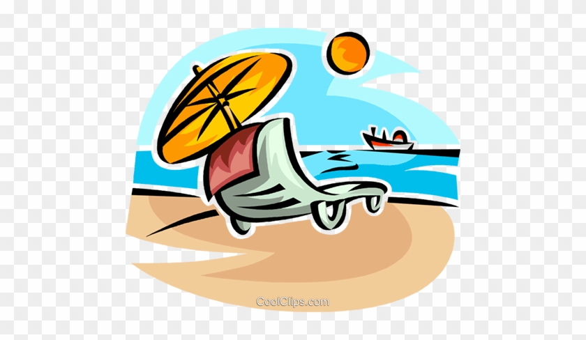 Chair On The Beach With An Umbrella Royalty Free Vector - Chair On The Beach With An Umbrella Royalty Free Vector #1242255